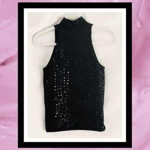 ❄️❄️WHBM - Black sequined sleeveless top size S